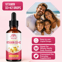 Vente en gros OEM Vitamine D3 K2 MK7 Gouttes liquides pour stimuler l'immunité à base d'huile de coco Haute puissance ODM Marque privée