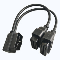Cable Divisor de 90 Grados para Diagnóstico de Automóviles, 16 Pines OBD2, 1 Macho a 2 Hembras, Cable de Extensión de Interfaz OBD
