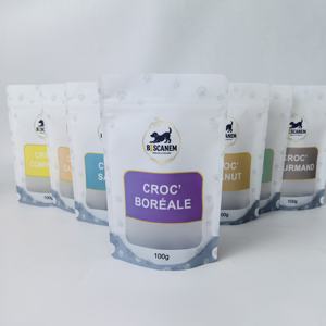 Sacs à fermeture éclair personnalisés à faible MOQ avec fenêtre transparente pour aliments pour chiots, imprimés avec votre logo, pochettes d'emballage étanches - Product Image 1