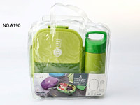 M01 Enkellaags Kinderen Studenten Plastic Ecologisch Stapelbare Lunchbox Waterfles Set Magnetronbestendig Verwarmbaar Bento Salade