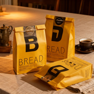 Biểu Tượng Tùy Chỉnh Nâu Kraft Giấy Túi Bánh Mì Với Cửa Sổ Độ Ẩm Bằng Chứng Thân Thiện Với Môi Chất Lượng Cao Túi Thực Phẩm Cho Bánh Cookie Bánh - Product Image 3