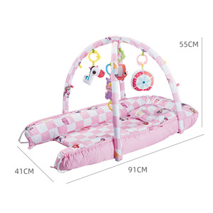 Gimnasio de actividades portátil para bebés con música y juguetes para recién nacidos de 0 a 6 meses, material de algodón, diseño lavable. - Product Image 4