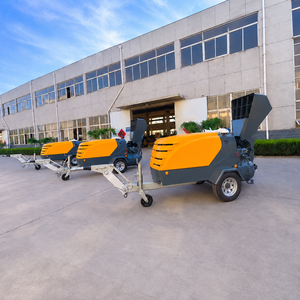 Pompe mélangeuse de mortier semi-sèche mobile diesel 55 kW pour travaux de nivellement de sols en construction - Product Image 3