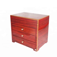 Boîte à bijoux de luxe en bois rose, coffre à bijoux avec trois tiroirs, nouvelle collection