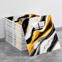 Autocollant mural en PVC imperméable de style moderne 30*60cm, effet marbre brillant, vinyle mousse 3D, décoration intérieure, papier peint autocollant à peler et coller