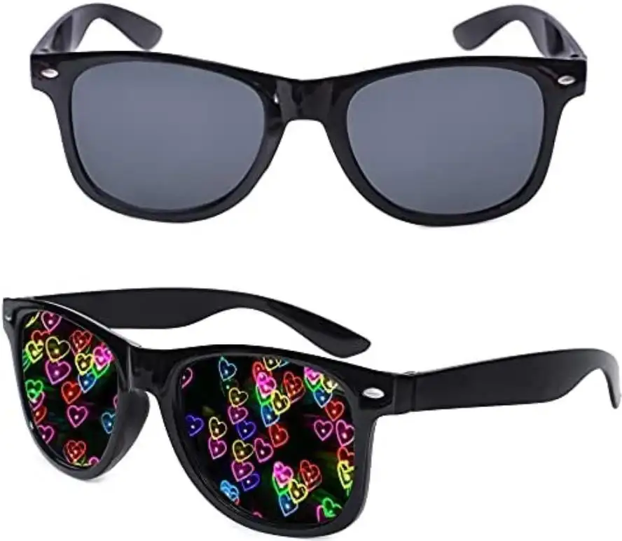 Ultieme Diffractie Bril Licht Toont 3d Prisma Effect Edm Regenboog Caleidoscoop Stijl Rave Party Zonnebril