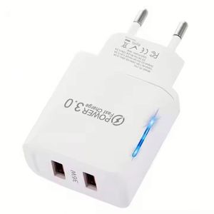 36W Dual USB Wall Charger <b>Fast</b> <b>Charging</b> Travel Block US EU UK <b>Plug</b> USB Gan Charger for Mobile Phone - Product Image 1