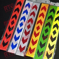 Autocollant réfléchissant d'avertissement de sécurité arrière de véhicule des Émirats arabes unis autocollant de voiture réfléchissant de flèche verte fluorescente de qualité diamant 5CMX90CM