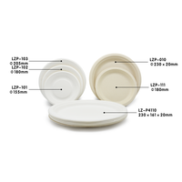 Assiettes jetables écologiques OEM en bagasse de canne à sucre biodégradables et compostables de forme carrée, ronde et ovale