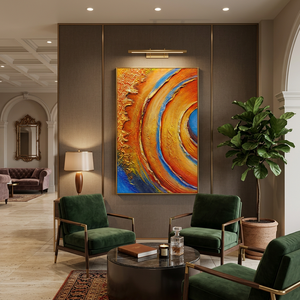 Grande peinture à l'huile abstraite faite à la main, toile texturée, art mural coloré, relief 3D, œuvre d'art moderne pour la décoration du salon - Product Image 2