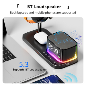 Meilleures ventes Réveil de table super rapide 25w Intelligent 3 en 1 Multifonction Portable Chargeurs sans fil pour téléphone portable avec haut-parleur - Product Image 4