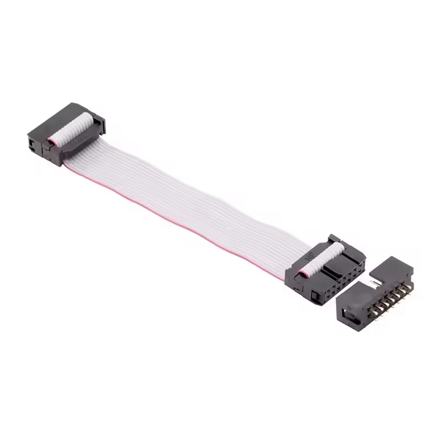 Wavelink 10Pin 1.27mm Pitch 28awg 100mm Length Flat White Ribbon Cable Harness 2.54 IDC Connector Automobile Electronic