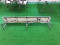 Table pliante d'extérieur légère en HDPE personnalisée, imperméable, pour camping, pique-nique, jardin, portable, pliable en deux, bancs de patio