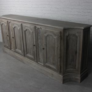 Aparador de Madera Reciclada Estilo Shabby Chic de 4 Puertas con Ratán Decorativo, Mueble de Almacenamiento de Madera Maciza - Product Image 5