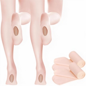 Medias de Ballet Convertibles con Recorte para Niñas, Pantimedias de Alta Elasticidad para Danza y Gimnasia - Product Image 1