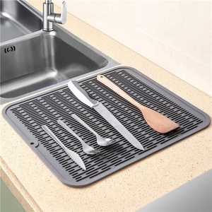 En <span class=keywords><strong>Acier</strong></span> Inoxydable <span class=keywords><strong>Plat</strong></span> Séchage Grille Silicone <span class=keywords><strong>Plat</strong></span> Tapis Écologique <span class=keywords><strong>Dessous</strong></span> <span class=keywords><strong>de</strong></span> <span class=keywords><strong>Plat</strong></span> pour la Cuisine Égouttoirs à vaisselle - Product Image 3