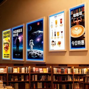 Boîte lumineuse décorative en aluminium mince <span class=keywords><strong>pour</strong></span> affiche, éclairage de menu de restaurant, <span class=keywords><strong>cadre</strong></span> publicitaire LED <span class=keywords><strong>pour</strong></span> la marque de chaîne de restauration rapide - Product Image 3