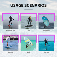 Axis Foils HPS 980 Planche hydrofoil en carbone haute performance 1283 cm² Aile avant noire Légère et durable pour le surf et le kitesurf