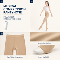 Collants de compression professionnels élastiques à taille haute, à bout ouvert, pour le soulagement de l'œdème, la prévention des varices, de qualité médicale