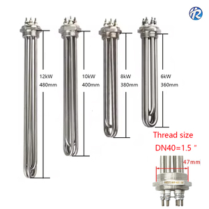 Thanh nhiệt nước ngâm 220V 380V 6kW 8kW 10kW, chất liệu thép không gỉ, vỏ Bakelite đen, có sẵn trong kho - Product Image 4