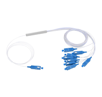 Splitter Fiber Optik PLC FTTH Berkualitas Tinggi LC UPC Single Mode SC/LC Rasio Pembagian 50/50 1X2-1X32 Tabung Baja