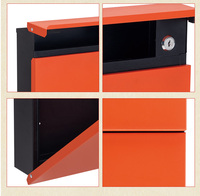 Nouveau design de boîte aux lettres murale en acier et métal pour décoration extérieure commerciale tige de verrouillage galvanisée étanche pour courrier d'appartement