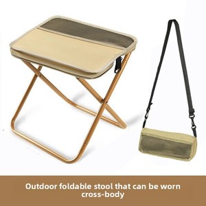 Outdoor Camping Folding Chair <b>Stool</b> with Storage Bag-<b>Portable</b> for Fishing Subway High-speed Rail & Travel - Product Image 2