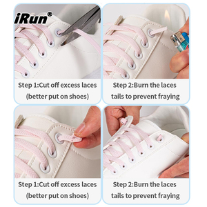 Cordones elásticos sin atar <span class=keywords><strong>IRun</strong></span> con cierre de compresión, cordones planos de poliéster elástico de colores para zapatillas - Product Image 3