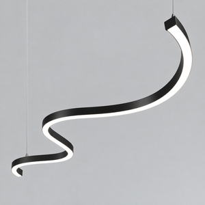 Luminaire linéaire LED incurvé en aluminium, forme en S, lustre LED personnalisable, lampe suspendue connectable pour bureau, centre commercial, salle de sport, café - Product Image 2