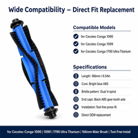Brosse principale pour aspirateur robot Cecotec Conga 1090 / 1099 / 1790 Ultra Titanium, accessoire de remplacement