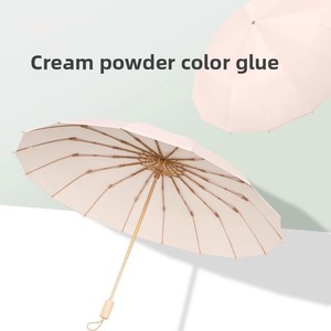 <span class=keywords><strong>Parapluie</strong></span> manuel coloré 16 baleines 100 cm extra large double usage pliable <span class=keywords><strong>haut</strong></span> <span class=keywords><strong>de</strong></span> <span class=keywords><strong>gamme</strong></span> pour <span class=keywords><strong>femme</strong></span> protection solaire anti-UV cadeaux promotionnels - Product Image 6
