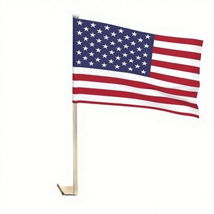 Banderas Rectangulares Personalizadas de Poliéster de Doble Cara para Automóvil, con su Propia Imagen/Logotipo/Texto, Mini Bandera Americana para Exteriores - Product Image 1