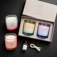 Pot à bougie en verre arc-en-ciel irisé personnalisé, récipient en verre coloré réutilisable pour la fabrication de bougies et l'emballage de parfums d'intérieur