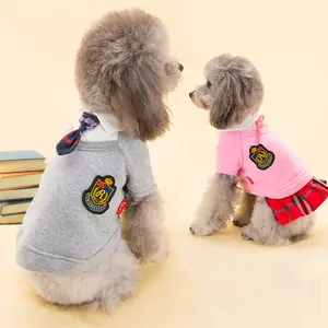 Leuke Oude School Uniformen Kostuum Jas Hond Winter Warme Kleren Jurk Dierbenodigdheden