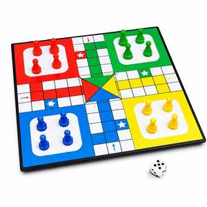 Jeu de société Ludo avec jetons colorés, dés, ensemble de jeu familial d'intérieur pour enfants et adultes, jeu de société amusant à jouer ensemble - Product Image 2
