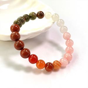 Bracelet en pierre naturelle avec perles de verre colorées pour la clarté mentale, échantillon de pré-production avec logo personnalisé - Product Image 1