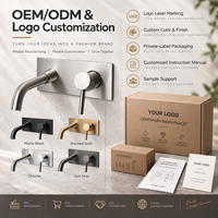 Robinet de lavabo encastré en acier inoxydable avec cartouche céramique, mitigeur mural chaud/froid pour projets hôteliers OEM ODM