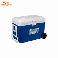 Cedar Space 50L Heavy-Duty Koelbox met Draagbare Wielen, Geïsoleerd, 5 Dagen IJsbehoud voor Kamperen en Vissen