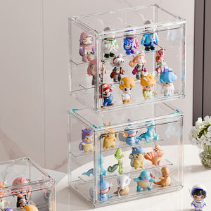 DAYOOH Hochwertige Kunststoff-Vitrine Staubdichte Magnetische Aufbewahrungsbox Transparenter Actionfiguren-Aufbewahrungsbehälter Mit Trennwand - Product Image 3
