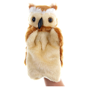 Marioneta <span class=keywords><strong>de</strong></span> Mano <span class=keywords><strong>de</strong></span> Peluche <span class=keywords><strong>de</strong></span> Búho Marrón <span class=keywords><strong>de</strong></span> 10 Pulgadas con Nariz Negra y Pelaje Suave para Juego Imaginativo y Contar Historias en la Habitación del Bebé - Product Image 1