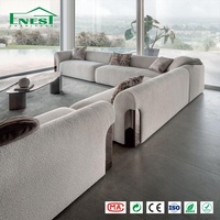 Ensemble de canapés modulaires sculpturaux modernes en tissu bouclé avec texture ondulée et accents métalliques – Solution de mobilier de luxe tout-en-un