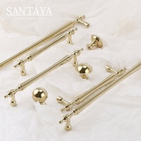 Poignées de meubles Santaya en laiton massif plaqué or PVD pour armoires de cuisine, tiroirs de chambre et commodes