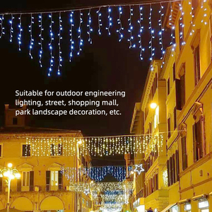 Guirlande lumineuse LED rideau de glaçons 220V pour décoration extérieure, jardin, scène, Noël, éclairage de fêtes, indice de protection IP65 - Product Image 5