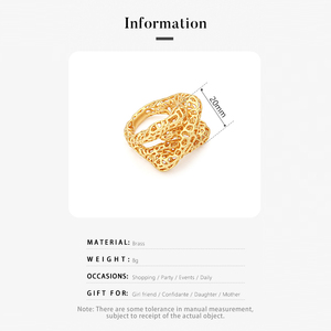 Đương đại nhiều lớp chéo Xoắn ban nhạc Nhẫn thanh nhã Bold Hollow intertwined chéo tuyên bố 3D in trang sức vòng Femme - Product Image 5