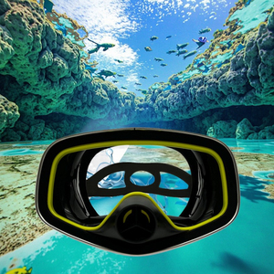 Máscara <span class=keywords><strong>de</strong></span> <span class=keywords><strong>Buceo</strong></span> Panorámica <span class=keywords><strong>de</strong></span> Lente Cruzada con Vidrio Templado Impermeable y Antivaho <span class=keywords><strong>Gafas</strong></span> <span class=keywords><strong>de</strong></span> Silicona para Deportes Acuáticos Pesca en el Mar y Submarinismo - Product Image 2