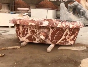 อ่างอาบน้ำหินแกะสลักยุโรปสไตล์ธรรมชาติหินอ่อนอ่างอาบน้ำ <span class=keywords><strong>Lion</strong></span> หัวรูปแบบดอกไม้ - Product Image 2