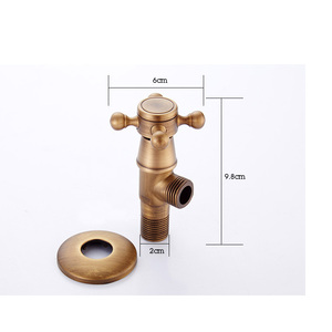 Robinet d'angle rétro en cuivre noir antique, épaissi, chaud et froid, vente en gros, robinet d'arrêt d'eau anti-explosion F-1 - Product Image 3