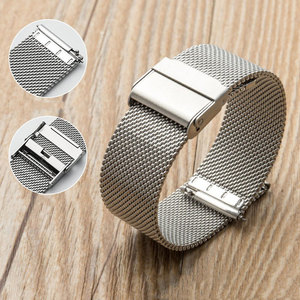Venta al por mayor 10mm a <span class=keywords><strong>24mm</strong></span> correa de malla metálica de liberación rápida correas de reloj Milanese de acero inoxidable 16MM 18mm 20mm 22mm 24 - Product Image 4