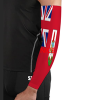 Manchon de bras personnalisé avec drapeau national de Sainte-Lucie, couvre-bras élastique imprimé pour la pêche, la randonnée, le cyclisme, l'école et les trajets quotidiens
