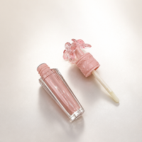 Tube de brillant à lèvres en argent de luxe en gros, design en forme d'arc, artisanat en relief, emballage cosmétique en plastique, conteneur vide pour brillant à lèvres